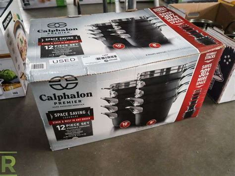 Calphalon Premier Hard Anodized Cookware Set Stackable 12 Pieces - Used - Roller Auctions