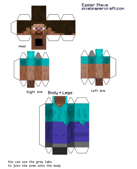 Herobrine Minecraft Paper Craft Template