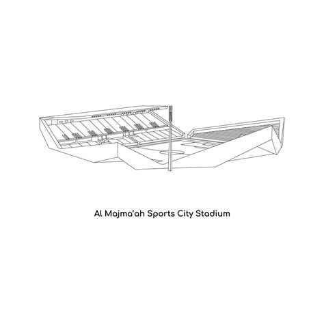 Line Art Design of Saudi Arabias International Stadium, Al-Majmaah Sports City Stadium 28193850 ...