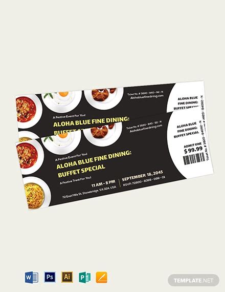 Dinner Ticket - 17+ Examples, Illustrator, Word, Pages, Photoshop ...