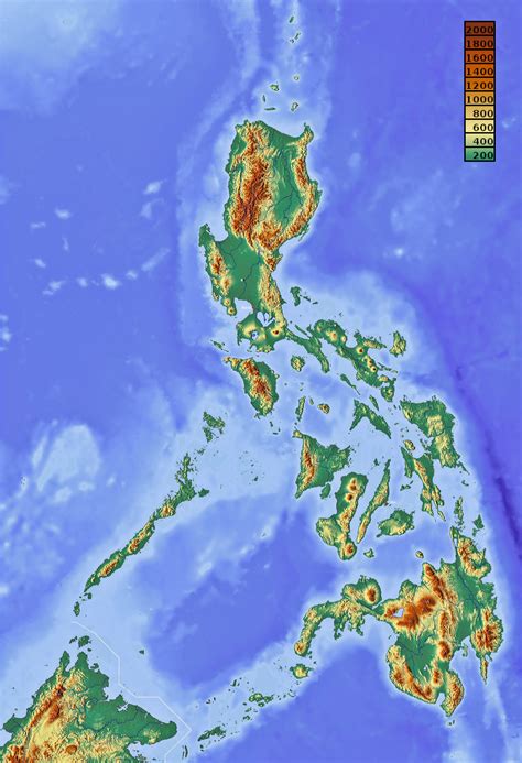 Large detailed elevation map of Philippines | Philippines | Asia ...