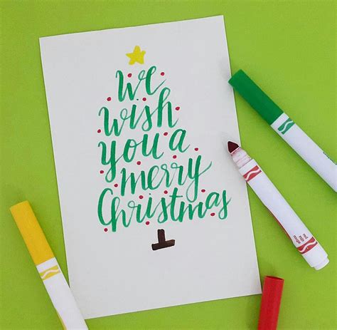 Merry Christmas calligraphy/ lettering with Crayola markers | Calligraphy christmas cards, Merry ...