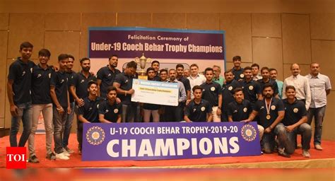 Baroda under-19 team felicitated by Baroda Cricket Association - Times ...