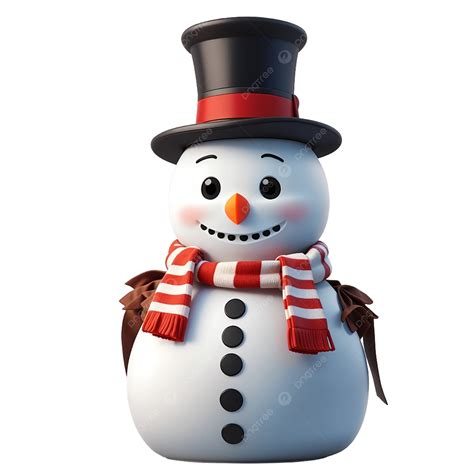 A Snowman Wearing Top Hat And Scarf, A Snowman Wearing, A Top Hat And ...