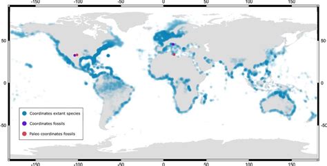 Geographic distribution of Clupeiformes species used in this study Blue... | Download Scientific ...