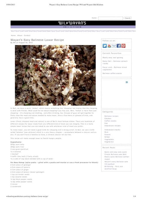 (PDF) Wayan’s Easy Balinese Lawar Recipe - DOKUMEN.TIPS