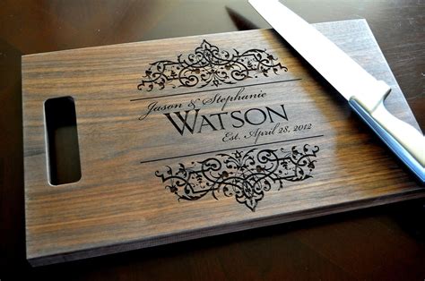 Personalized Cutting Board Laser Engraved 11x15 Wood Cutting