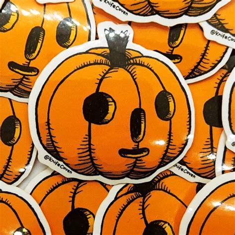 Pumpkin Sticker set of 3 - Etsy