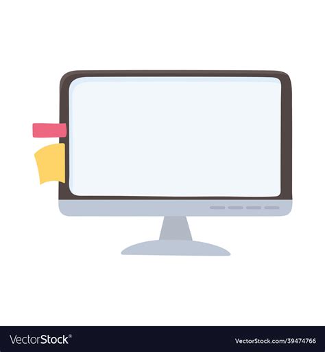 Monitor computer with stickers Royalty Free Vector Image