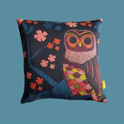 owl cushion by bobbin & fleck | notonthehighstreet.com