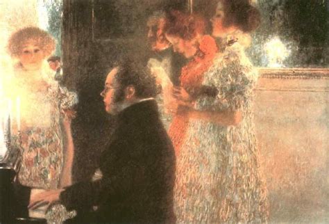 Gustav Klimt - Schubert at the Piano | Klimt art, Klimt, Gustav klimt