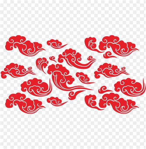 Red Cloud Clipart Vector - Chinese Cloud Vector PNG Transparent With Clear Background ID 172954 ...