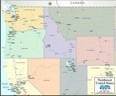 Maps Northwest States USA Region download