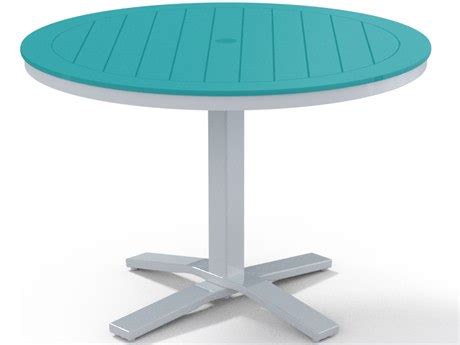 Telescope Casual Werzalit Recycled Plastic 48 Round Dining Table with Umbrella Hole | TCT580DIN
