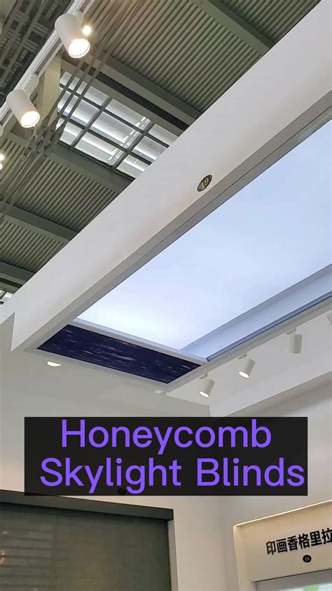 Honeycomb Electric Motorized Blackout Skylight Blinds Solar Blinds Shades Horizontal Roof Blinds ...