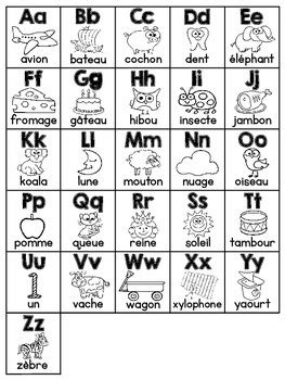 French Alphabet Charts (l'alphabet de Français) by Miss Giraffe | TPT