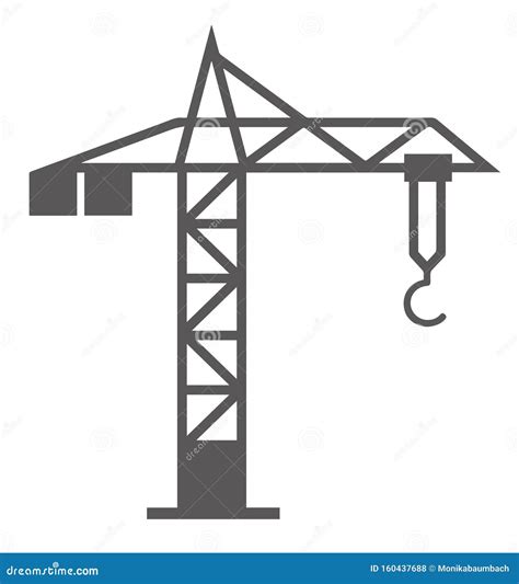 Vector Web Icon of a Tower Crane Stock Illustration - Illustration of ...