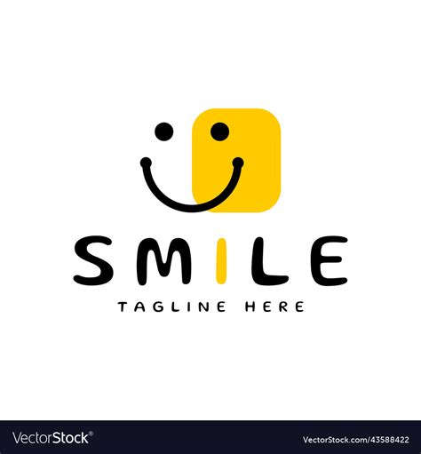 Simple happy smile logo design Royalty Free Vector Image