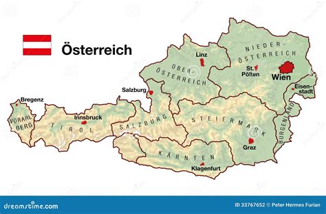 Austria Map stock illustration. Illustration of height - 33767652