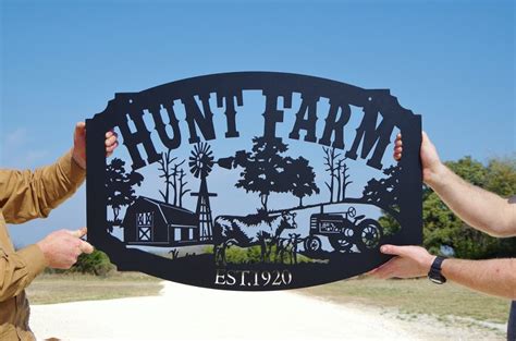 Family Name Custom Metal Farm Sign Personalized Farming Sign