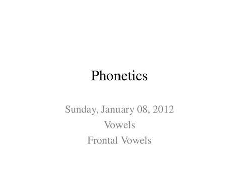 Front vowels