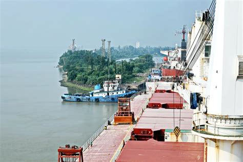 Views of the Port Entrance Lock, Pier and Terminal of the Port of Haldia, India. October, 2020 ...