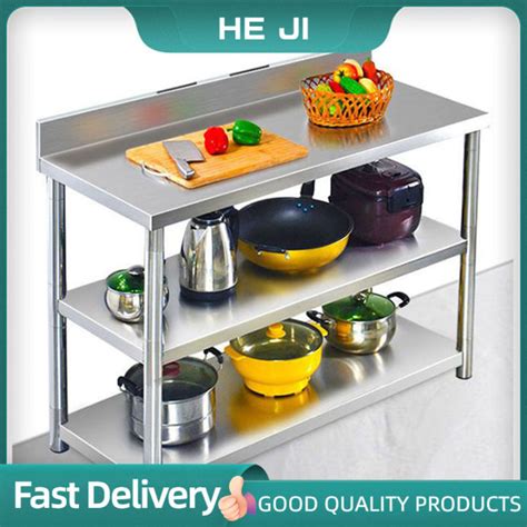 HEJI Stainless Kitchen Table Stainless Working Table Commercial Kitchen Prep Table Stainless ...