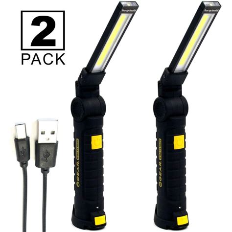 Enthusiast Gear LED Work Light - USB Rechargeable COB Flashlight with ...