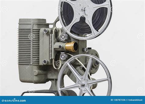 Old Movie Film Projector with White Background Stock Photo - Image of ...