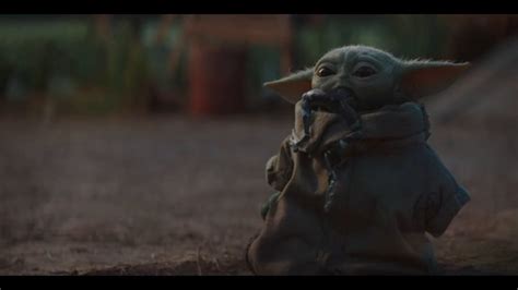 Baby Yoda (Grogu) Eating a Frog Scene- The Mandalorian - YouTube