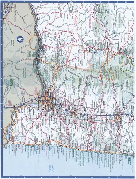 Western Oregon detailed highway roads map.Map of West Oregon with cities