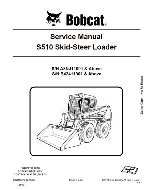 Bobcat S510 Skid-Steer Loader Service Manual PDF Download