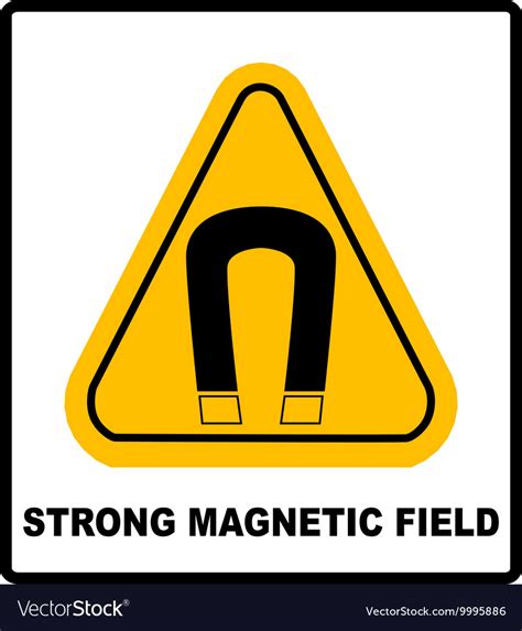 Strong magnetic field warning sign Royalty Free Vector Image