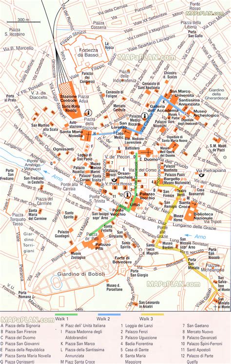 Florence map - Walking trip route itinerary planner to explore most ...