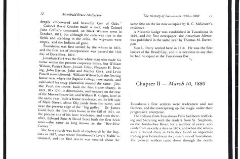 The History of Tuscaloosa 1816-1880