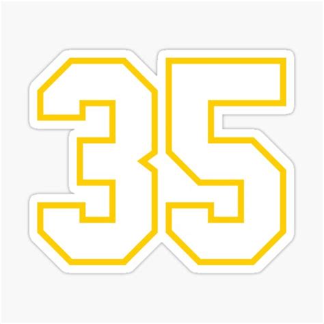 "Thirty Five White Jersey Number 35" Sticker for Sale by elhefe | Redbubble