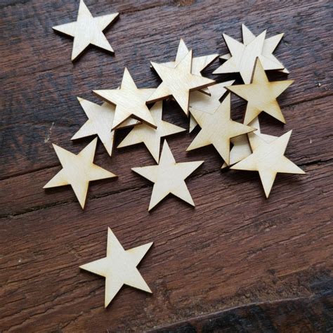 50pcs 1in Wood Stars DIY Project Supplies Craft Supplies | Etsy