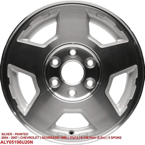 Chevrolet Silverado 1500 2004 2005 2006 2007 17" OEM Replacement Rim 5196 9594488; 9594500 ...