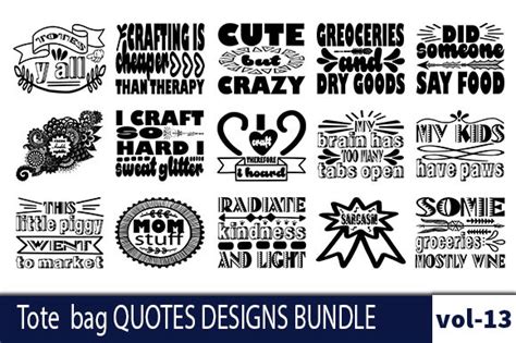 Tote Bag 15 Quotes Designs Bundle Graphic by S Graphics · Creative Fabrica