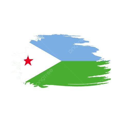 Djibouti Flag Stylized On White Transparent Background, Djibouti Flag ...