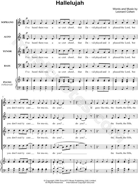 Hallelujah Christmas Version Lyrics And Chords - Sheet and Chords ...