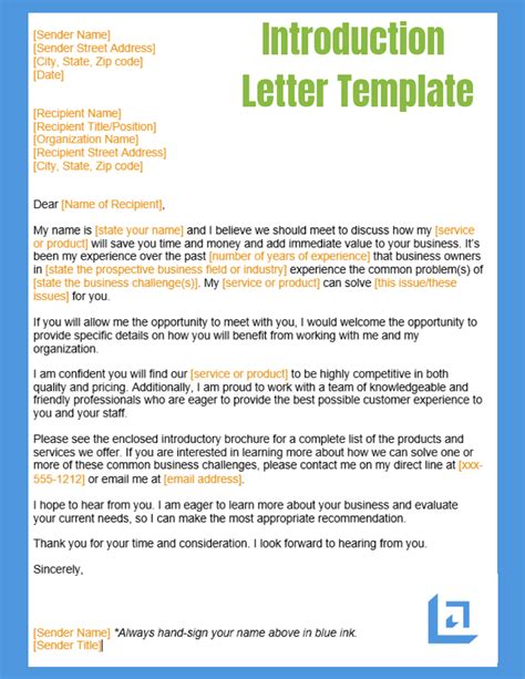 Letter Of Introduction Templates