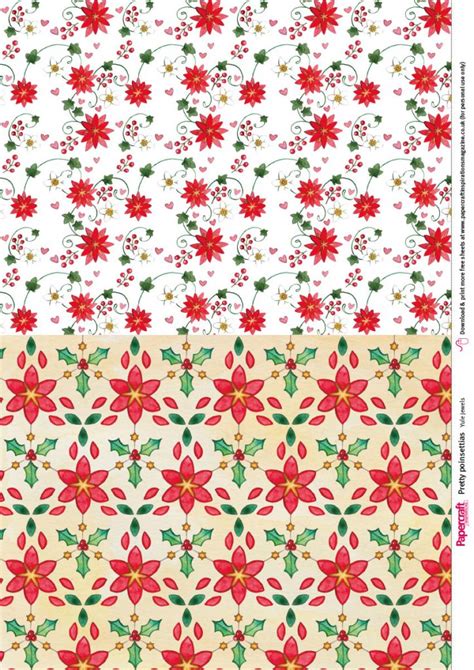 Free Poinsettia Printable Papers From Papercraft Inspirations 183 - Free Printable Pattern Paper ...