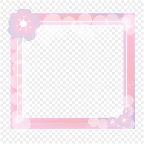 Pink Flower Border Vector Hd Images, Pink Flower Bubble Border, Pink ...