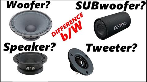 Basic Difference between Woofer,Subwoofer,Speaker,Tweeter - YouTube