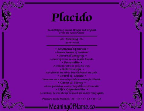 Placido - Meaning of Name