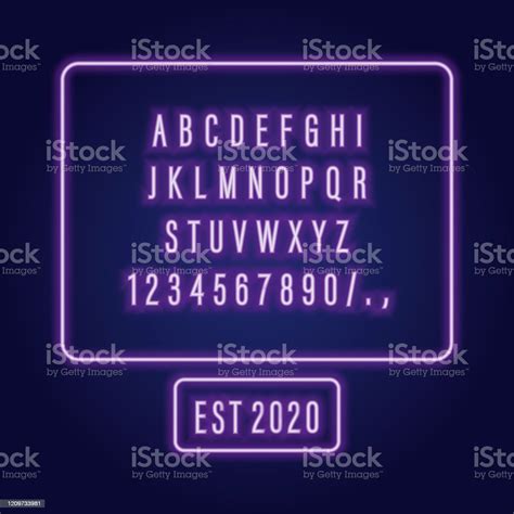 Neon Alphabet Font Letter Sign Vector Illustration Stock Illustration ...