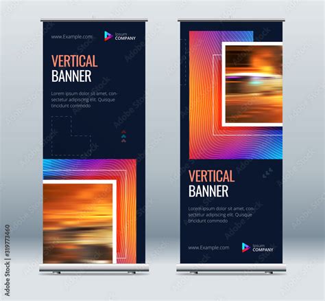 Blue Business Roll Up Banner. Abstract Roll up background for ...