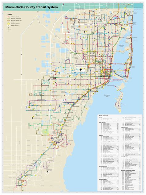 Miami Bus Service Map - Island Maps