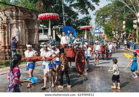 Lampang Thailand Songkran Festivalcolorful Traditional Parade Stock Photo (Edit Now) 624984812